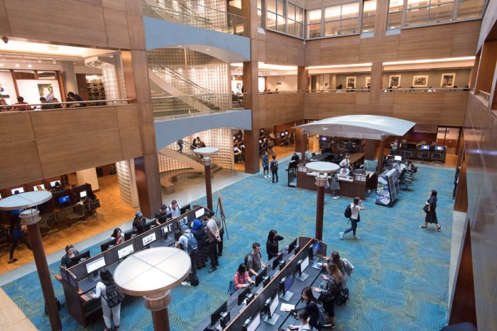 aerial view of a student center at Baruch College